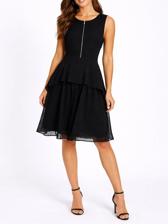 Lela Rose Dresses & Skirts - Lela Rose Swiss Dot Scoop Neck Dress – Knee Length – Size M (est) Black